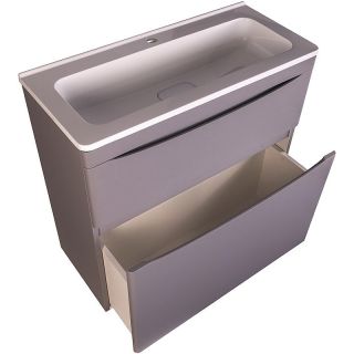 Тумба под раковину Style Line Бергамо мини 90 Люкс Plus СС-00002362 Серая антискрейч